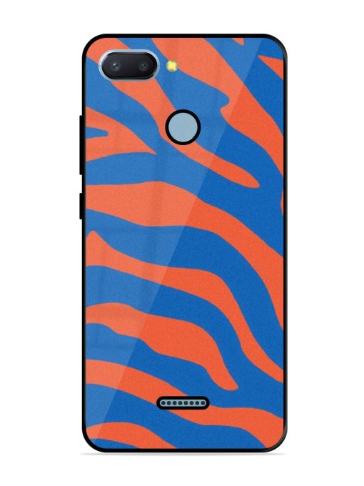 Zebra Stripes In Blue And Orange Glossy Soft Edge Case for Xiaomi Redmi 6 Chachhi