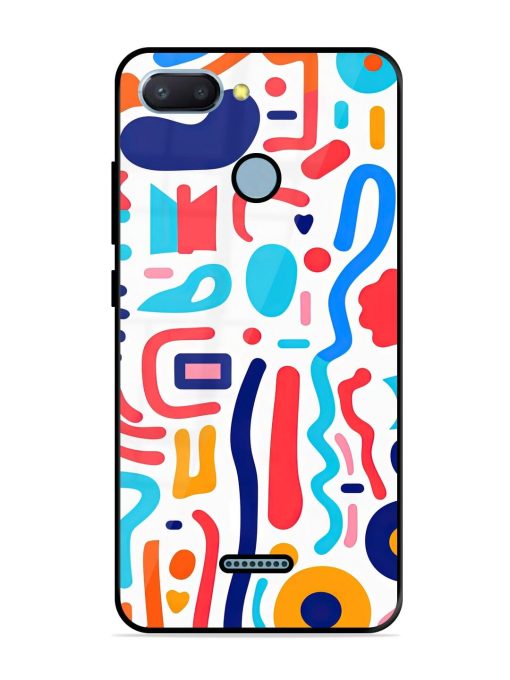 Whimsical Doodle Chaos Glossy Soft Edge Case for Xiaomi Redmi 6 Chachhi