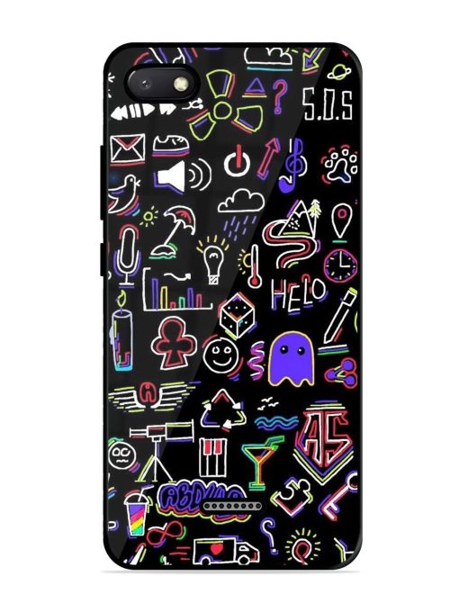 Neon Doodle Glossy Soft Edge Case for Xiaomi Redmi 6A Chachhi