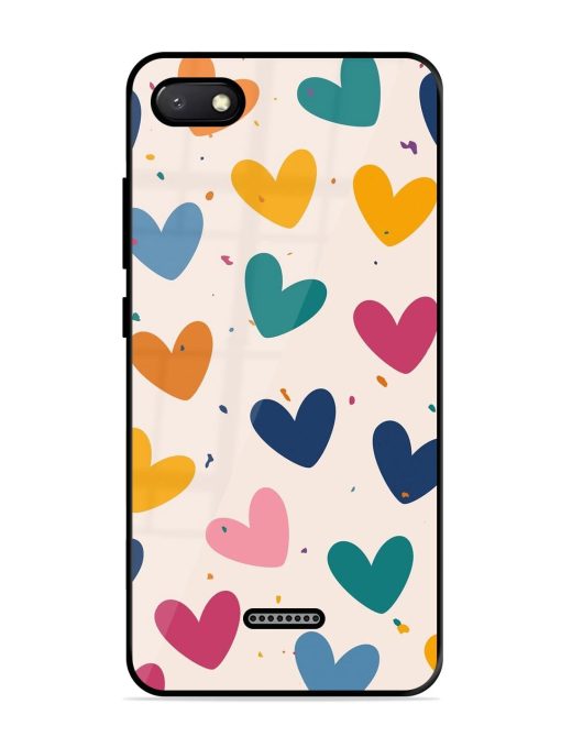 Rainbow Hearts Glossy Soft Edge Case for Xiaomi Redmi 6A Chachhi