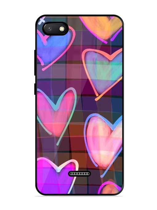 Neon Hearts Glossy Soft Edge Case for Xiaomi Redmi 6A Chachhi