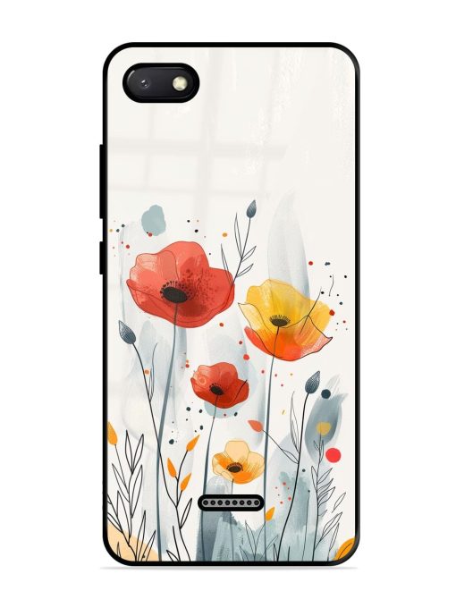 Poppy Fields Glossy Soft Edge Case for Xiaomi Redmi 6A Chachhi