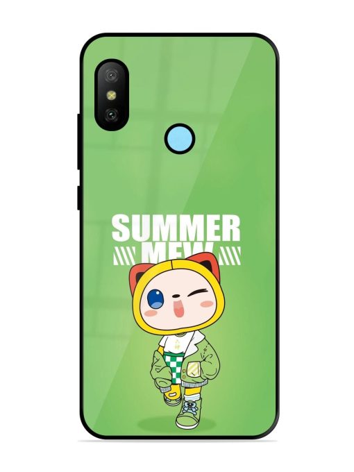 Purrfect Summer Glossy Soft Edge Case for Xiaomi Redmi 6 Pro Chachhi