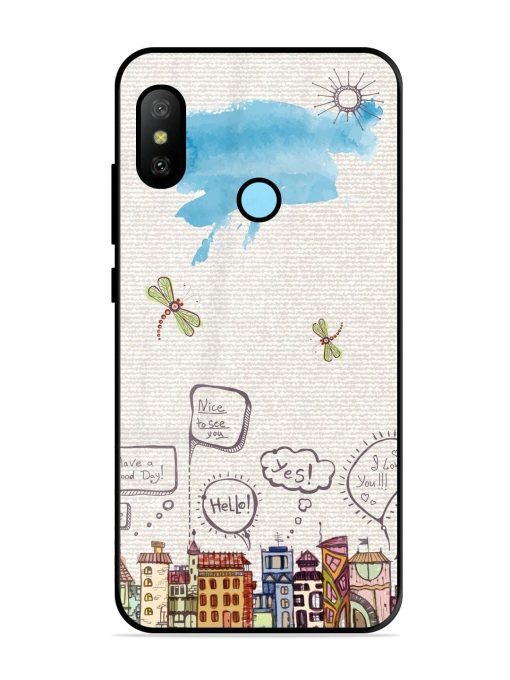 Doodle City Glossy Soft Edge Case for Xiaomi Redmi 6 Pro Chachhi