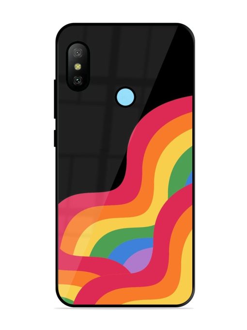 Wavy Rainbow Glossy Soft Edge Case for Xiaomi Redmi 6 Pro