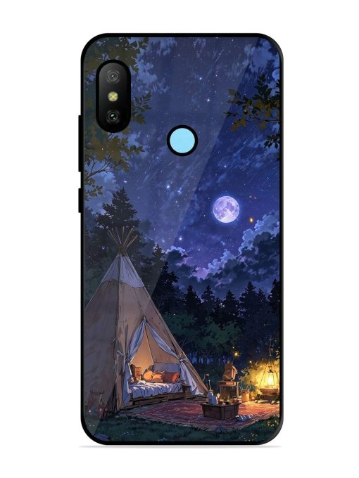 Moonlight Camping Glossy Soft Edge Case for Xiaomi Redmi 6 Pro Chachhi