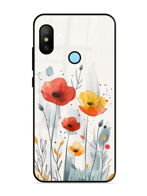 Poppy Fields Glossy Soft Edge Case for Xiaomi Redmi 6 Pro Chachhi