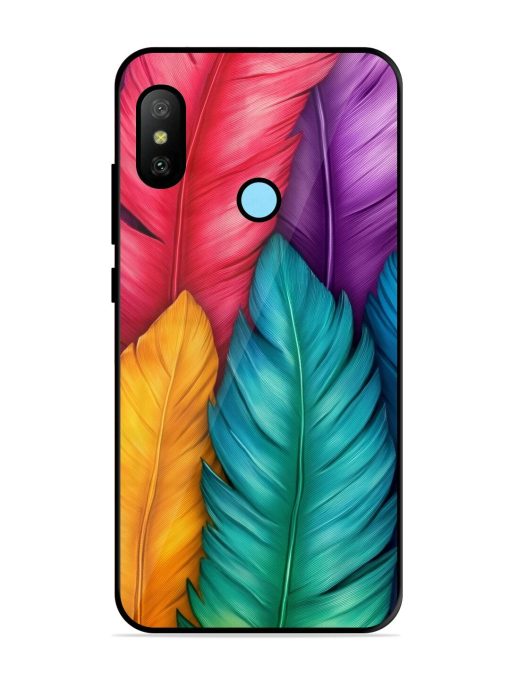 Rainbow Feathers Glossy Soft Edge Case for Xiaomi Redmi 6 Pro