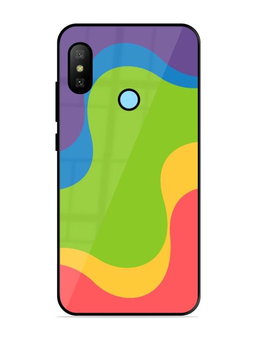 Wavy Rainbow Wonderland Glossy Soft Edge Case for Xiaomi Redmi 6 Pro Chachhi