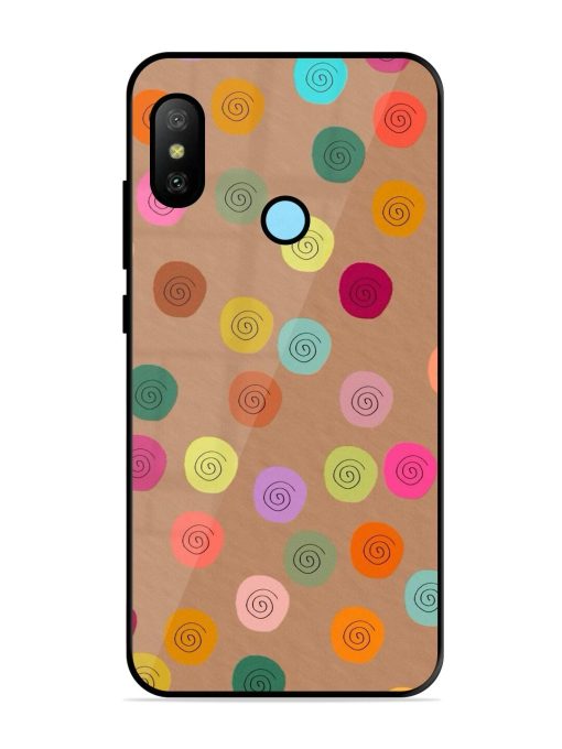 Swirly Dots On Kraft Glossy Soft Edge Case for Xiaomi Redmi 6 Pro Chachhi