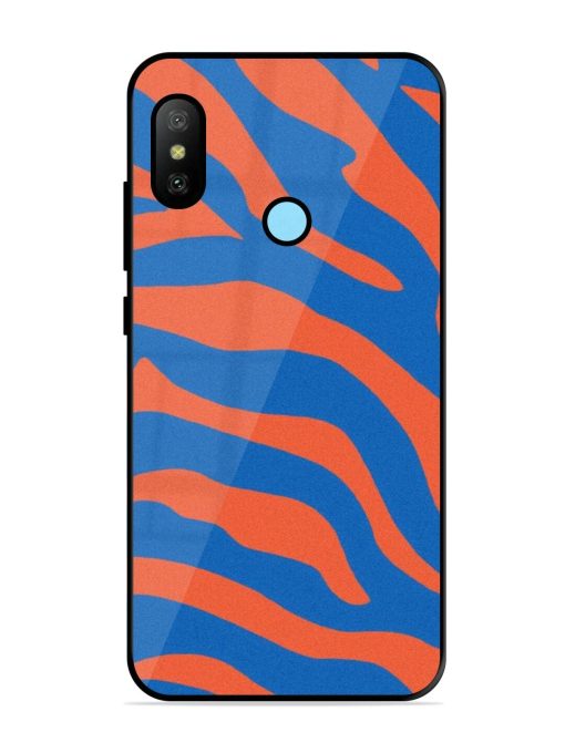 Zebra Stripes In Blue And Orange Glossy Soft Edge Case for Xiaomi Redmi 6 Pro Chachhi