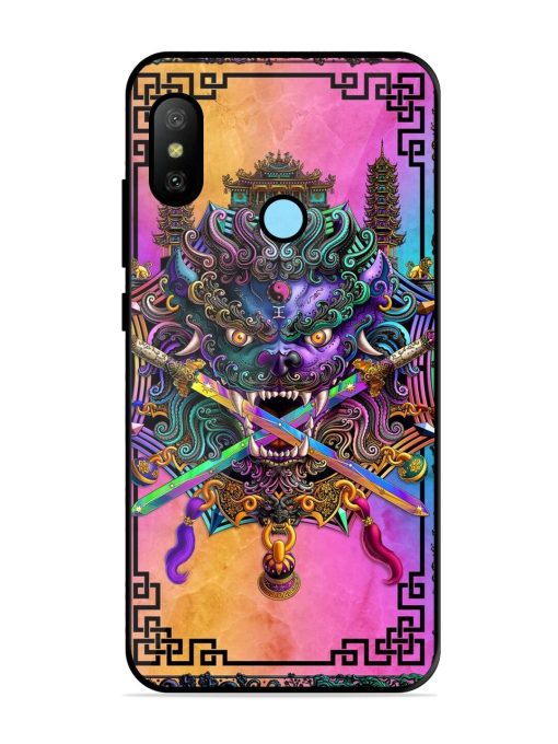 Psychedelic Fu Dog Tapestry Glossy Soft Edge Case for Xiaomi Redmi 6 Pro Chachhi