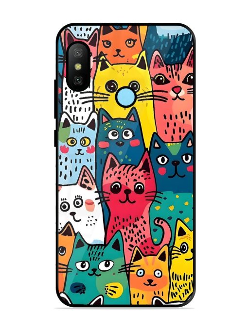 Feline Frenzy Glossy Soft Edge Case for Xiaomi Redmi 6 Pro Chachhi