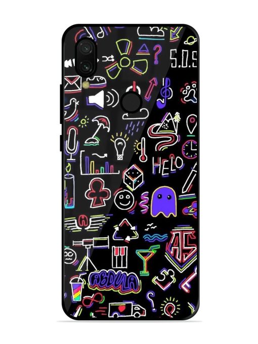 Neon Doodle Glossy Soft Edge Case for Xiaomi Redmi 7 Chachhi