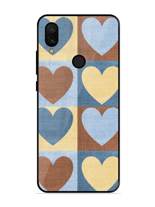 Hearts On Canvas Glossy Soft Edge Case for Xiaomi Redmi 7