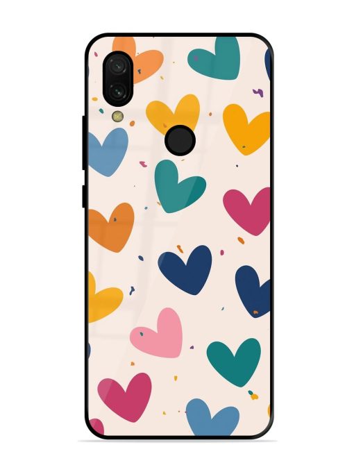 Rainbow Hearts Glossy Soft Edge Case for Xiaomi Redmi 7 Chachhi