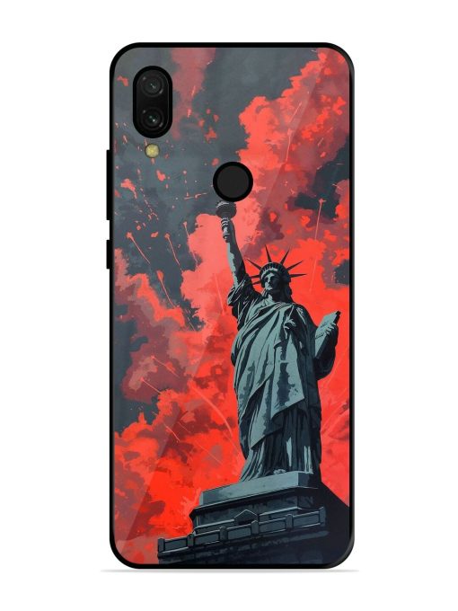 Lady Liberty'S Firework Finale Glossy Soft Edge Case for Xiaomi Redmi 7 Chachhi