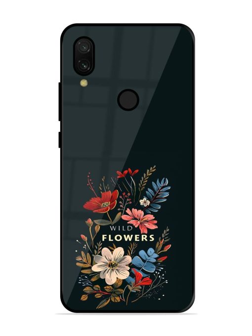 Dark Floral Glossy Soft Edge Case for Xiaomi Redmi 7