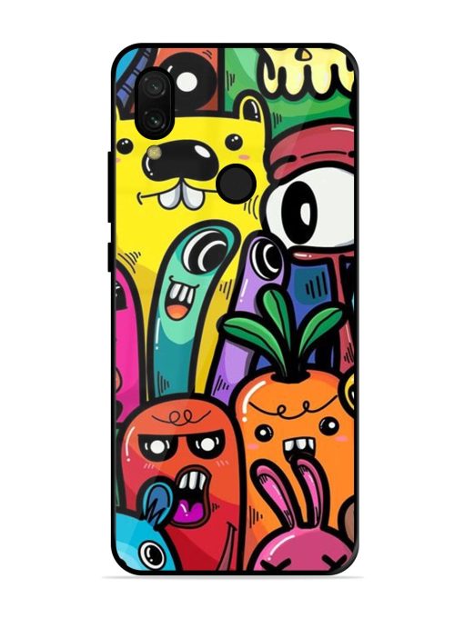 Whimsical Doodle Chaos Glossy Soft Edge Case for Xiaomi Redmi 7