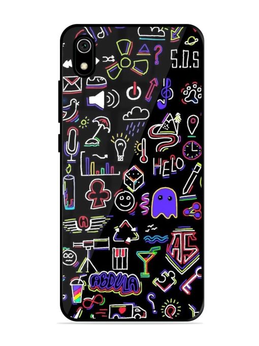 Neon Doodle Glossy Soft Edge Case for Xiaomi Redmi 7A Chachhi