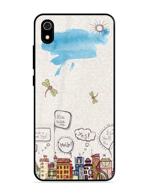 Doodle City Glossy Soft Edge Case for Xiaomi Redmi 7A Chachhi