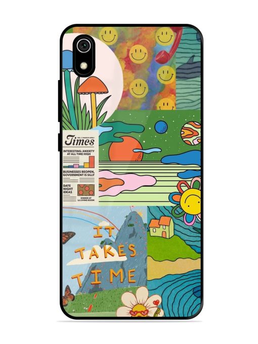 Groovy Vibes Glossy Soft Edge Case for Xiaomi Redmi 7A Chachhi