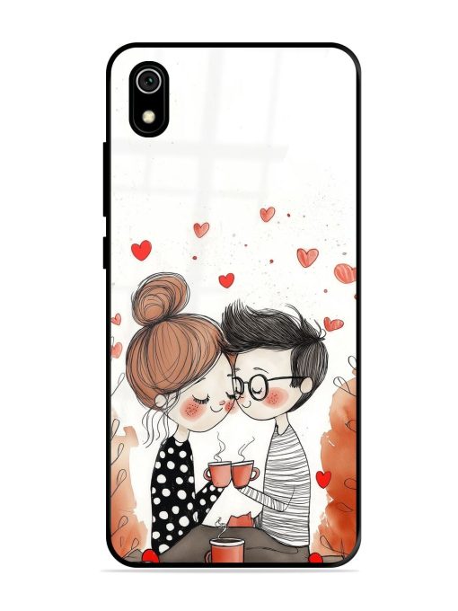 Couple Seating With Coffee Glossy Soft Edge Case for Xiaomi Redmi 7A Chachhi