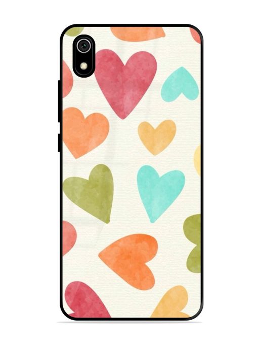 Watercolor Hearts Glossy Soft Edge Case for Xiaomi Redmi 7A