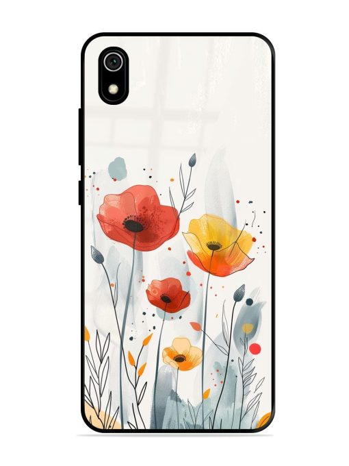 Poppy Fields Glossy Soft Edge Case for Xiaomi Redmi 7A Chachhi