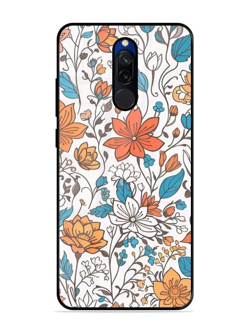 Floral Symphony Glossy Soft Edge Case for Xiaomi Redmi 8