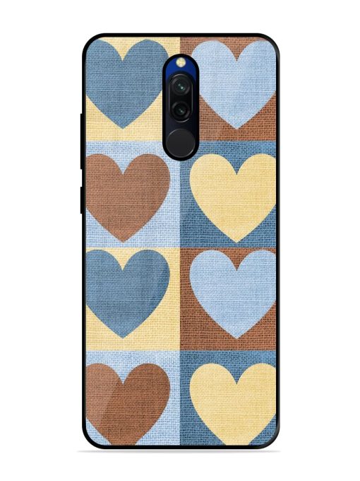 Hearts On Canvas Glossy Soft Edge Case for Xiaomi Redmi 8