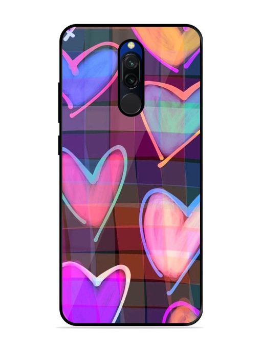 Neon Hearts Glossy Soft Edge Case for Xiaomi Redmi 8