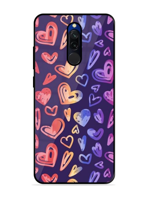 Rainbow Hearts Glossy Soft Edge Case for Xiaomi Redmi 8