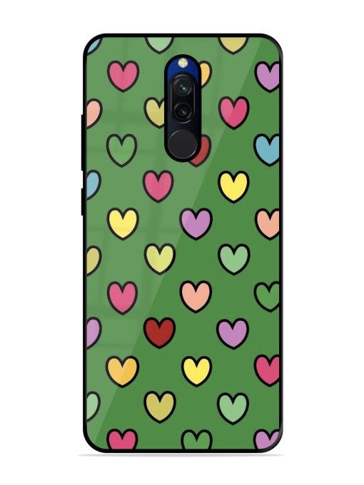 Rainbow Heart Parade Glossy Soft Edge Case for Xiaomi Redmi 8