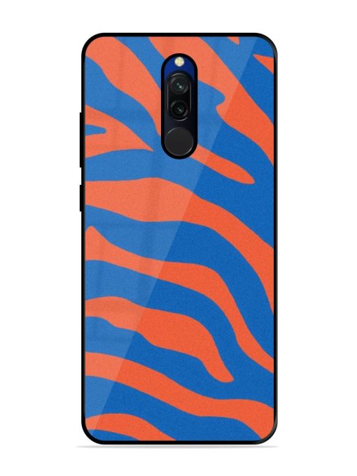 Zebra Stripes In Blue And Orange Glossy Soft Edge Case for Xiaomi Redmi 8