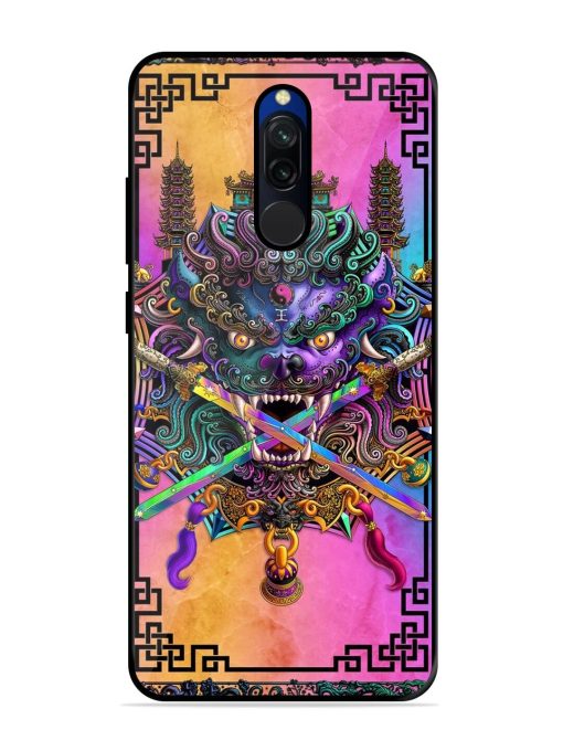 Psychedelic Fu Dog Tapestry Glossy Soft Edge Case for Xiaomi Redmi 8