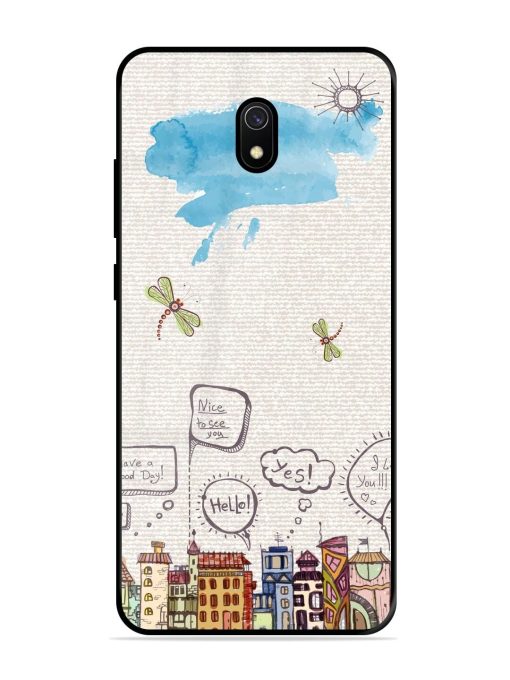 Doodle City Glossy Soft Edge Case for Xiaomi Redmi 8A Chachhi