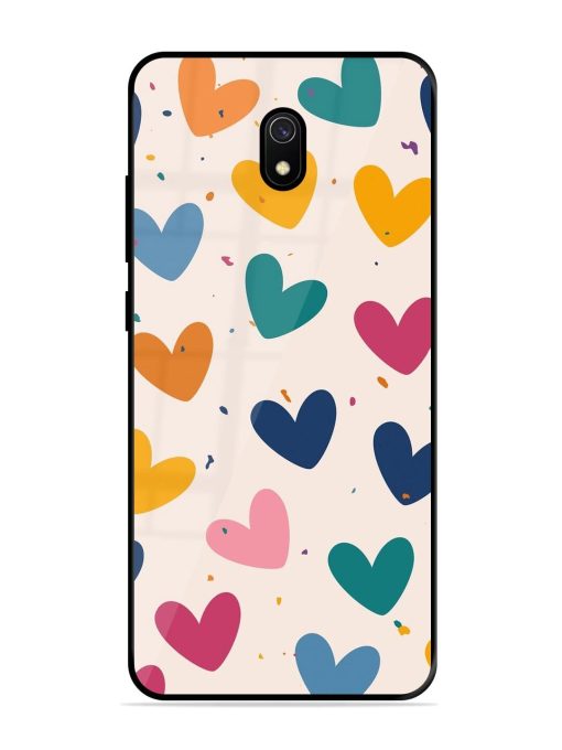 Rainbow Hearts Glossy Soft Edge Case for Xiaomi Redmi 8A Chachhi