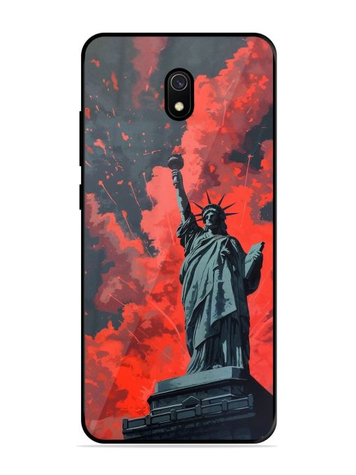 Lady Liberty'S Firework Finale Glossy Soft Edge Case for Xiaomi Redmi 8A Chachhi