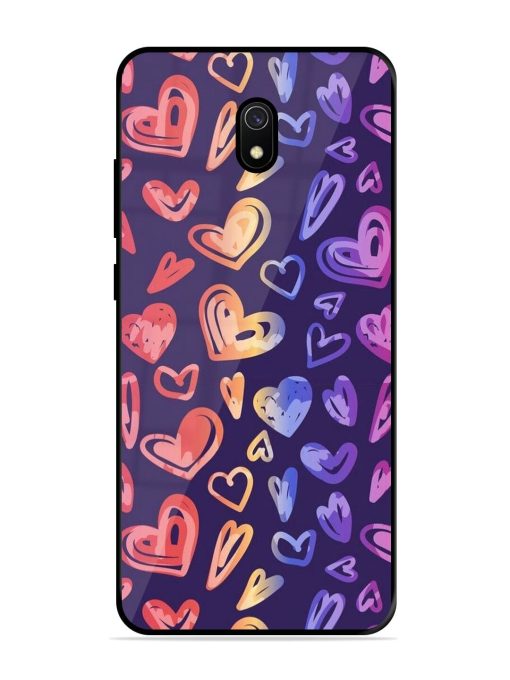 Rainbow Hearts Glossy Soft Edge Case for Xiaomi Redmi 8A Chachhi