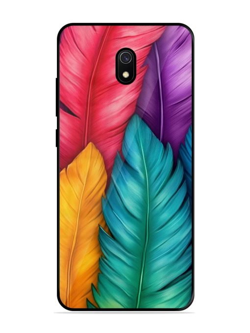 Rainbow Feathers Glossy Soft Edge Case for Xiaomi Redmi 8A Chachhi