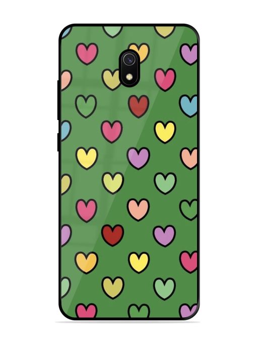 Rainbow Heart Parade Glossy Soft Edge Case for Xiaomi Redmi 8A Chachhi