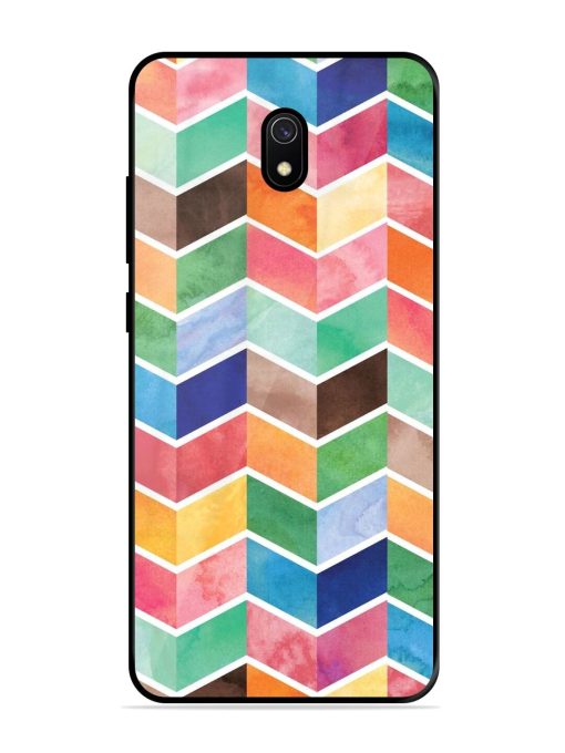 Watercolor Chevron Whimsy Glossy Soft Edge Case for Xiaomi Redmi 8A Chachhi