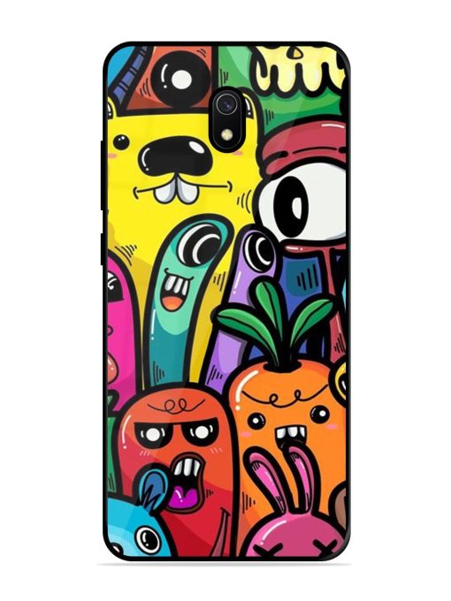 Whimsical Doodle Chaos Glossy Soft Edge Case for Xiaomi Redmi 8A Chachhi