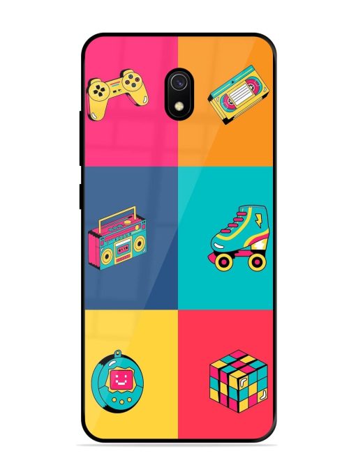 90S Throwback Grid Glossy Soft Edge Case for Xiaomi Redmi 8A Chachhi