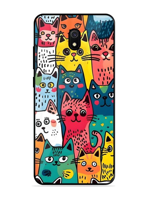 Feline Frenzy Glossy Soft Edge Case for Xiaomi Redmi 8A Chachhi