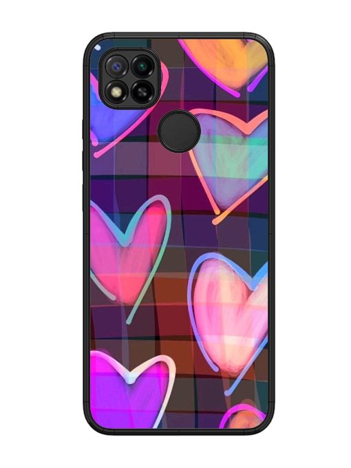 Neon Hearts Glossy Soft Edge Case for Xiaomi Redmi 9