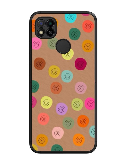 Swirly Dots On Kraft Glossy Soft Edge Case for Xiaomi Redmi 9 Chachhi