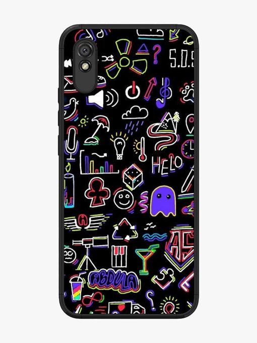 Neon Doodle Glossy Soft Edge Case for Xiaomi Redmi 9A Chachhi