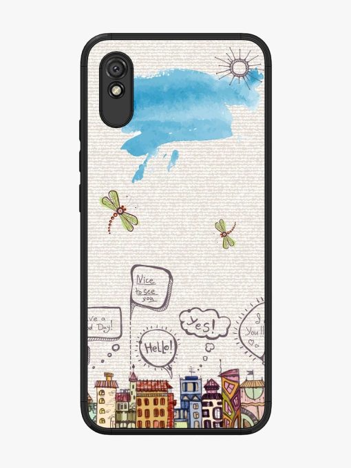 Doodle City Glossy Soft Edge Case for Xiaomi Redmi 9A Chachhi